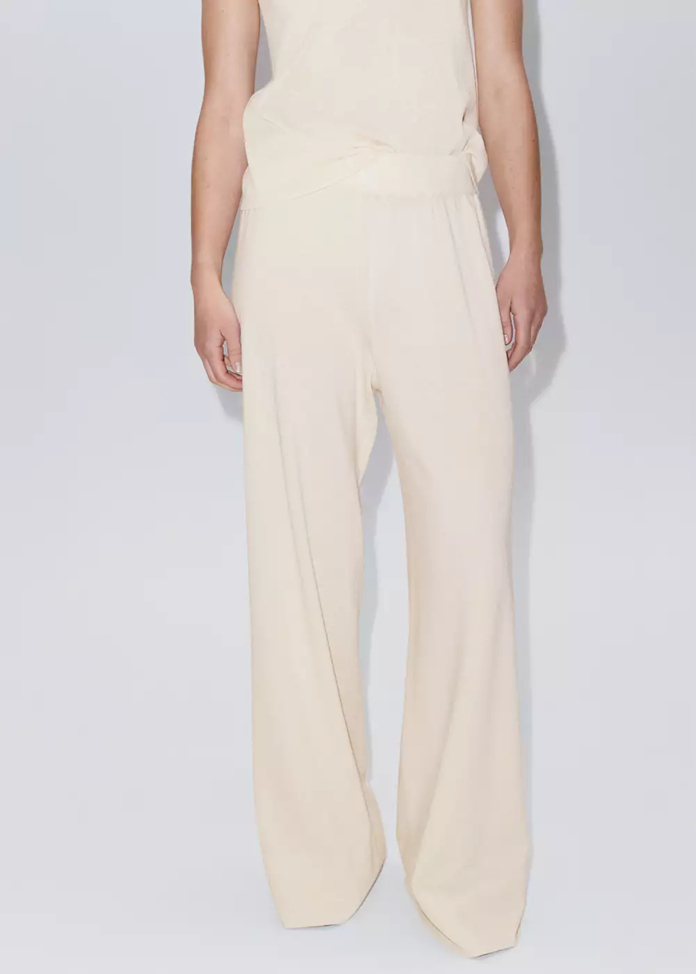 Pantalon droit taille élastique, MANGO