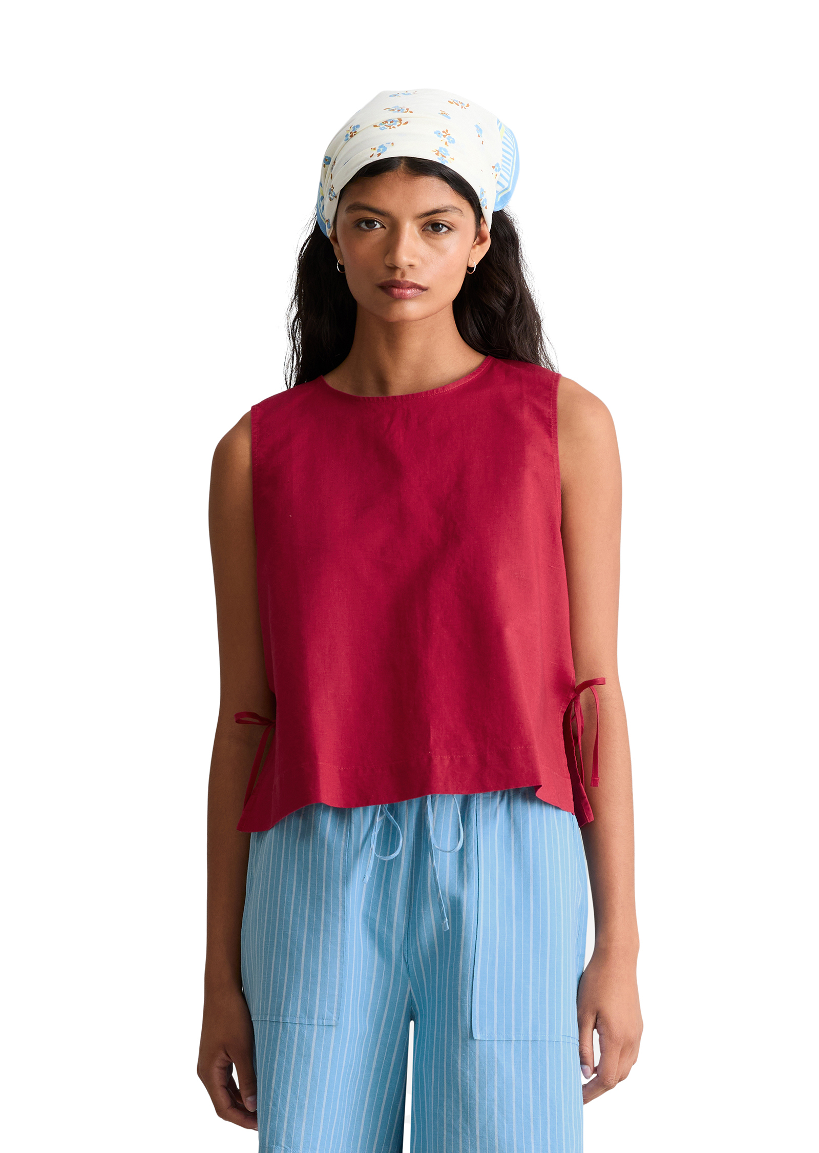 Top chemisier boxy en mélange de lin et de coton, MARC O’POLO DENIM