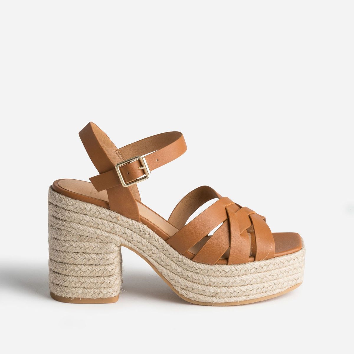 Sandales compens es greta marron Texto La Redoute