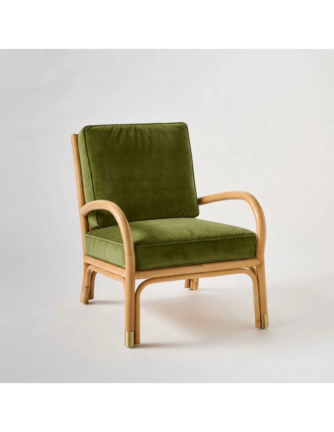 Fauteuil rotin et velours RIVIERA, KOK