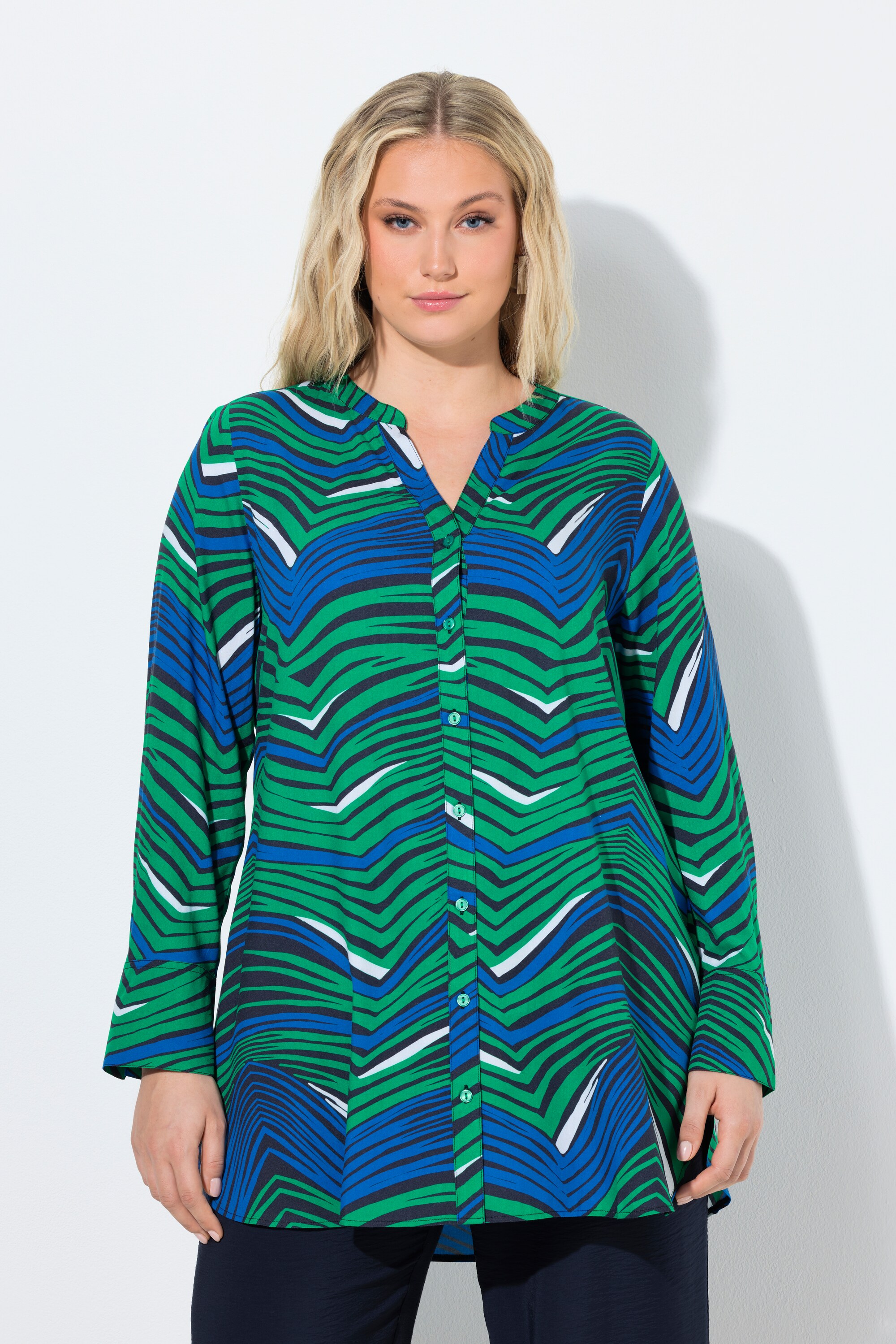 Blouse longue imprimé graphique, ULLA POPKEN