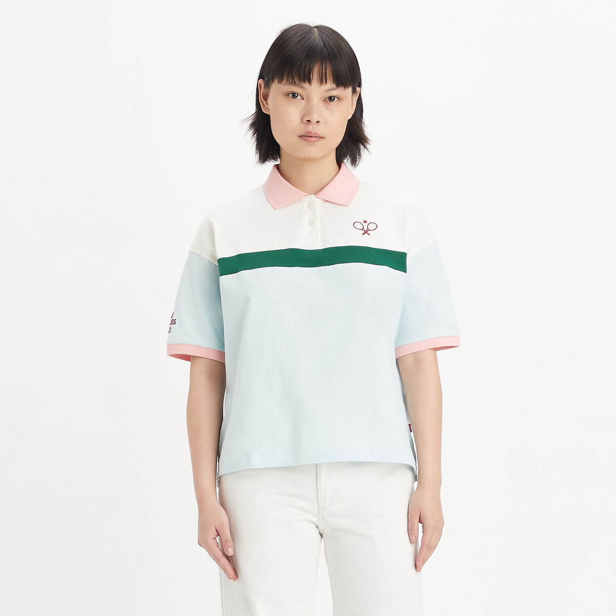 Cotton polo shirt with short sleeves , ecru, Levi's | La Redoute