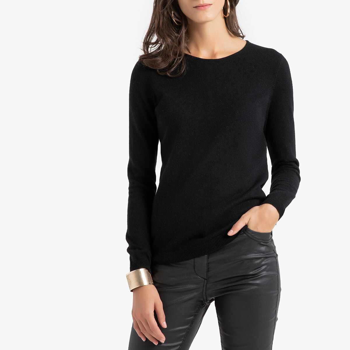 navy round neck jumper womens