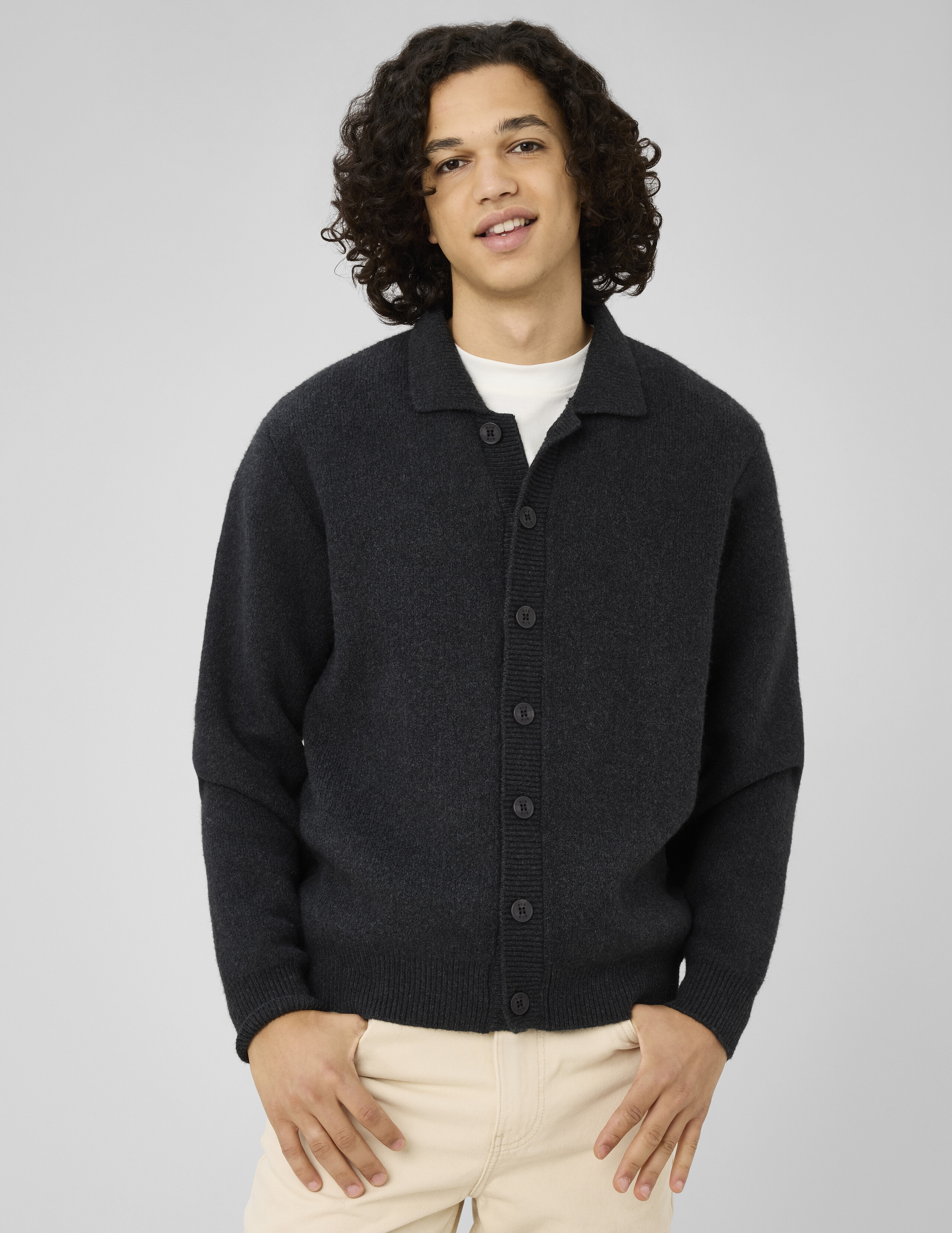 Cardigan boutonné col polo, BZB