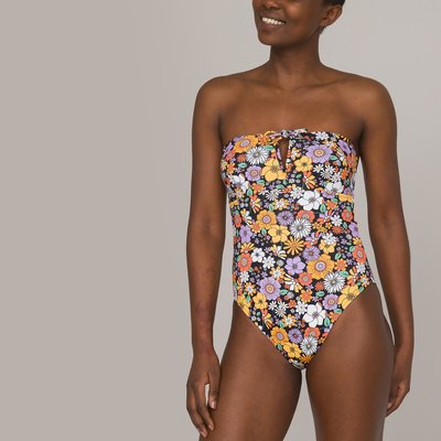 Floral Print Bustier Swimsuit LA REDOUTE COLLECTIONS