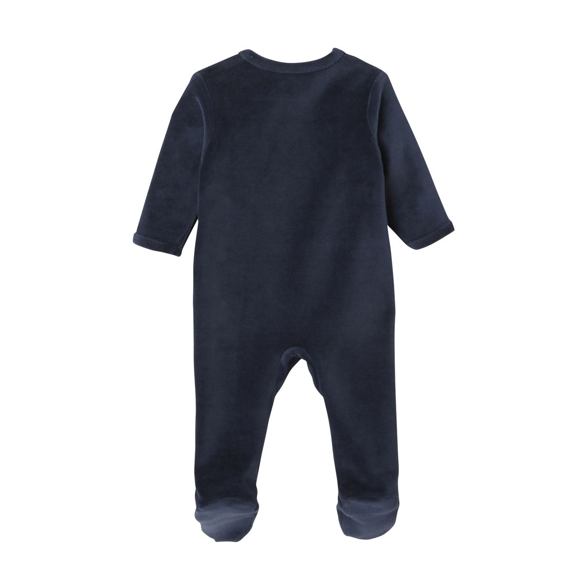 Lot De 2 Pyjamas Naissance En Velours Ouverture Devant Bleu Fonce Vertbaudet La Redoute