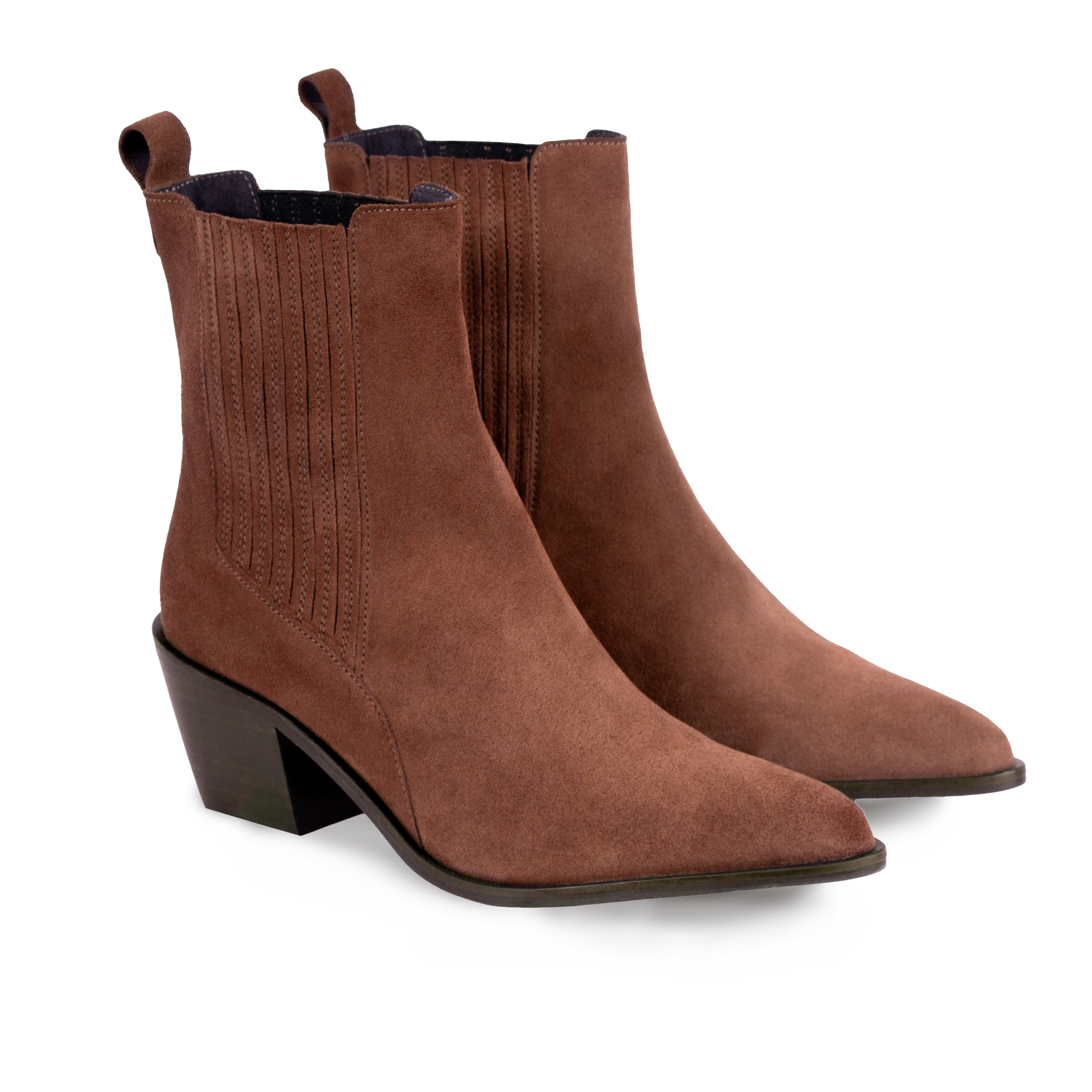 Bottines santiag cuir daim, JULES & JENN
