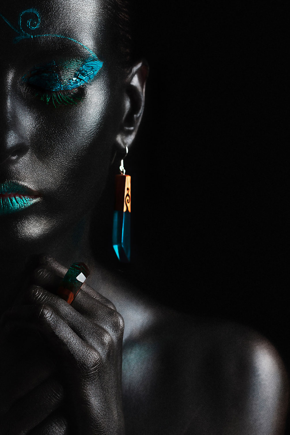 Tableau d'art girl turquoise, HEXOA