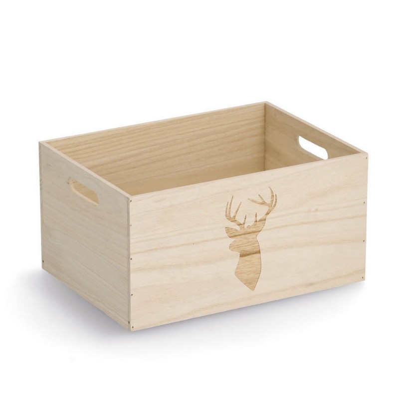 Boite bois rangement  Deer, ZELLER PRESENT