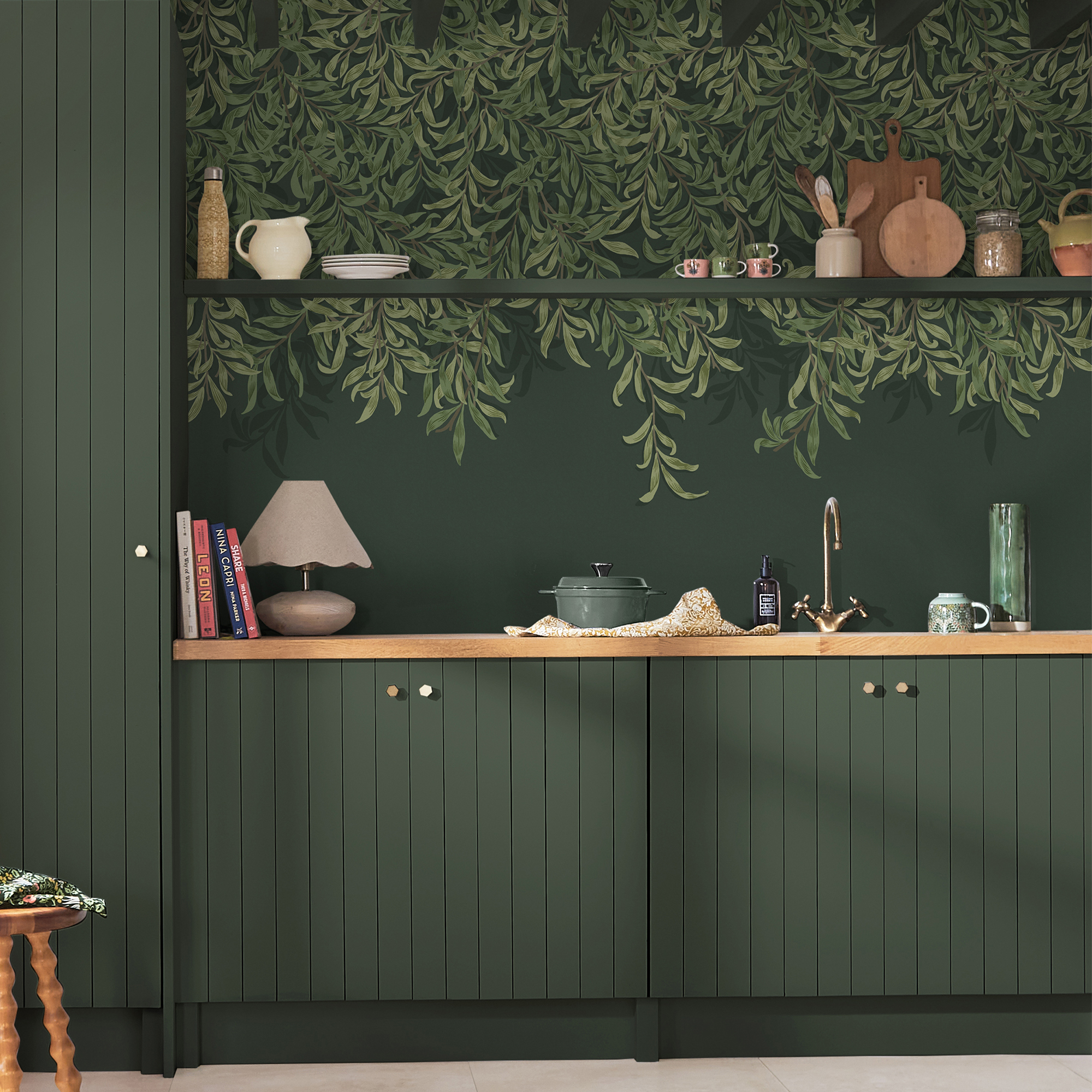 Papier peint panoramique Feuillage de saule au printemps, WILLIAM MORRIS AT HOME