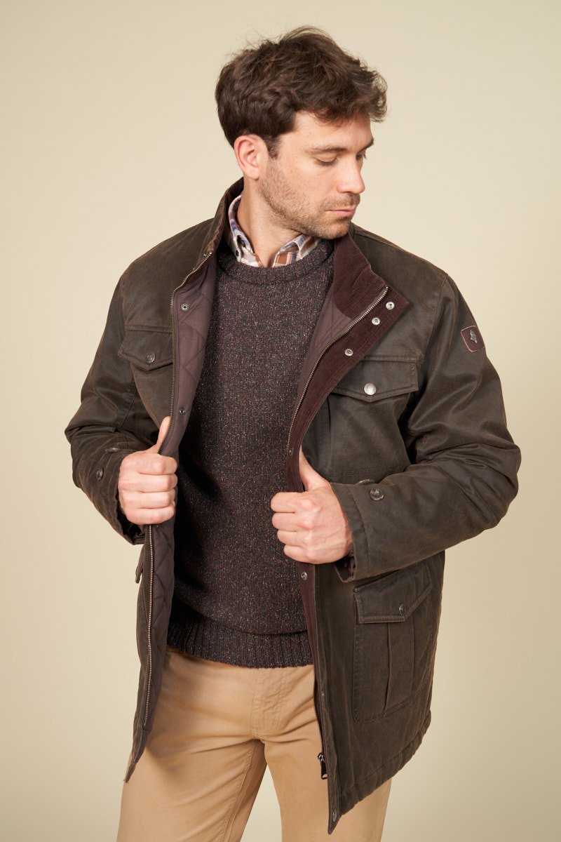 Parka enduite col montant, MCS