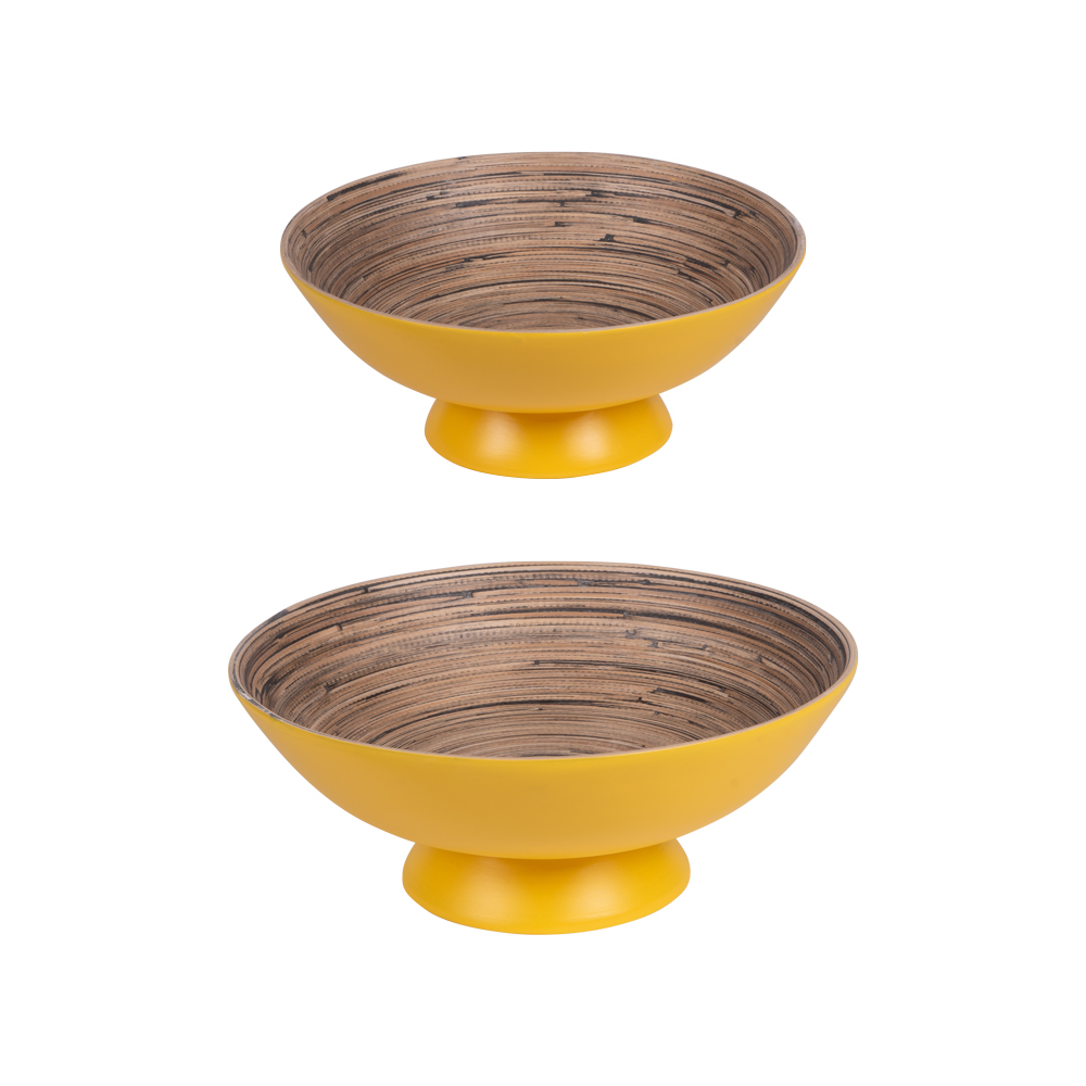 Set de 2 coupes sur pied Bambou s 30 et 25 cm, TABLE PASSION