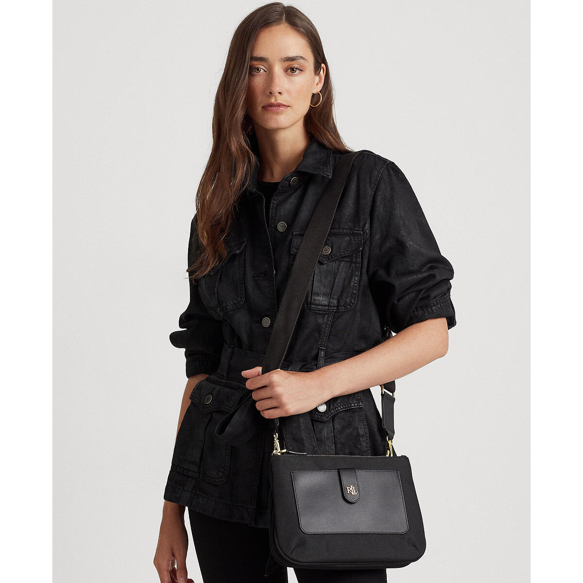 Jamey oxford crossbody bag, medium , black, Lauren Ralph Lauren | La Redoute