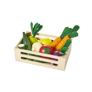 Cagette de légumes en bois pour dinette