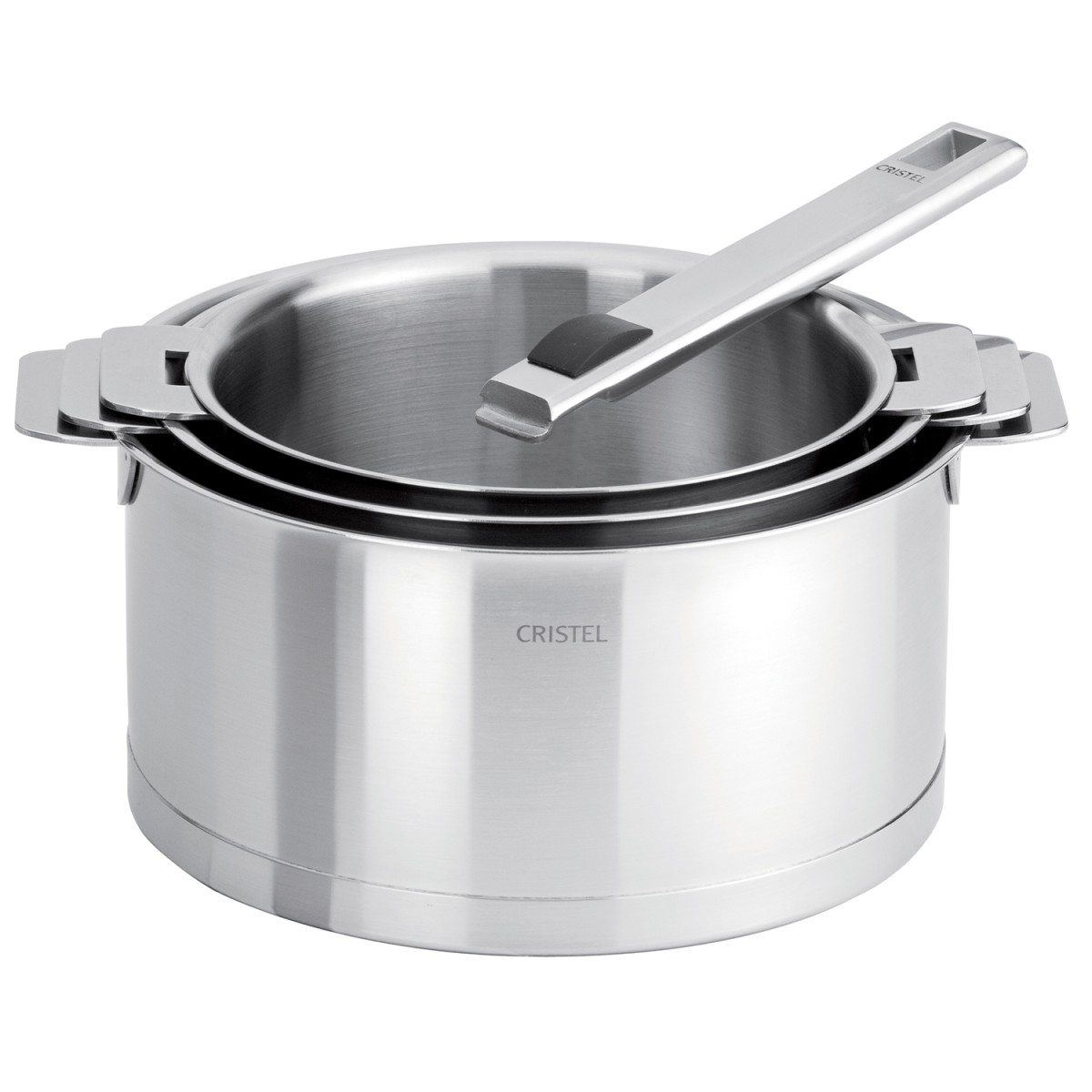 Série de casseroles en inox + poignée(s) amovible(s) STRATE, CRISTEL