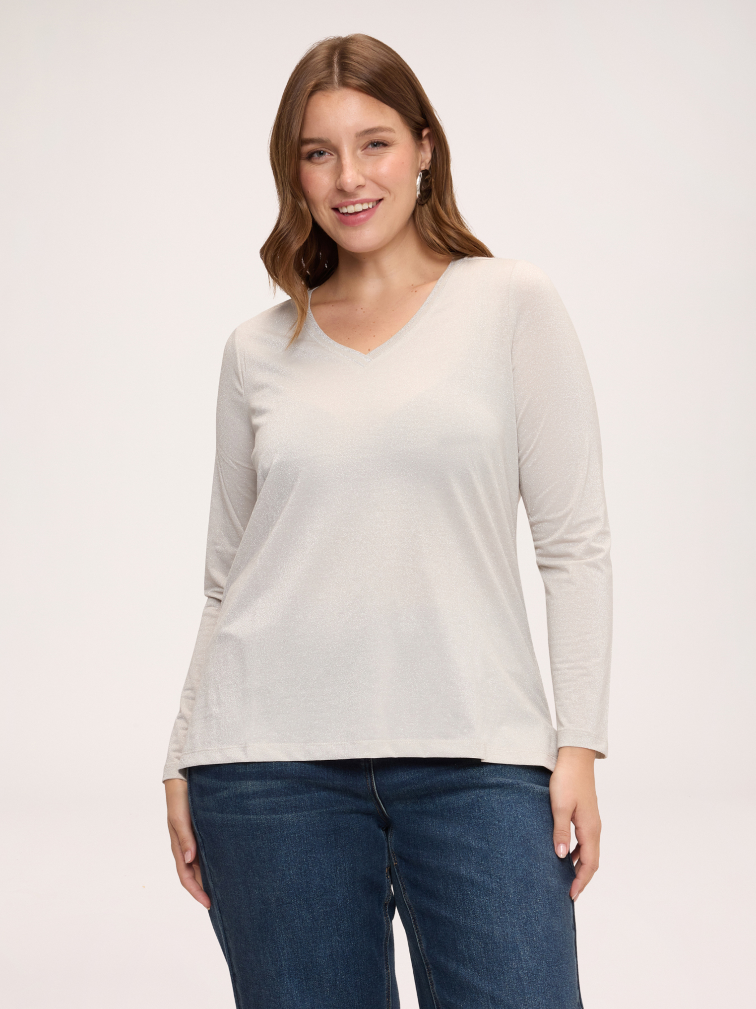 T-shirt col en V, FIORELLA RUBINO