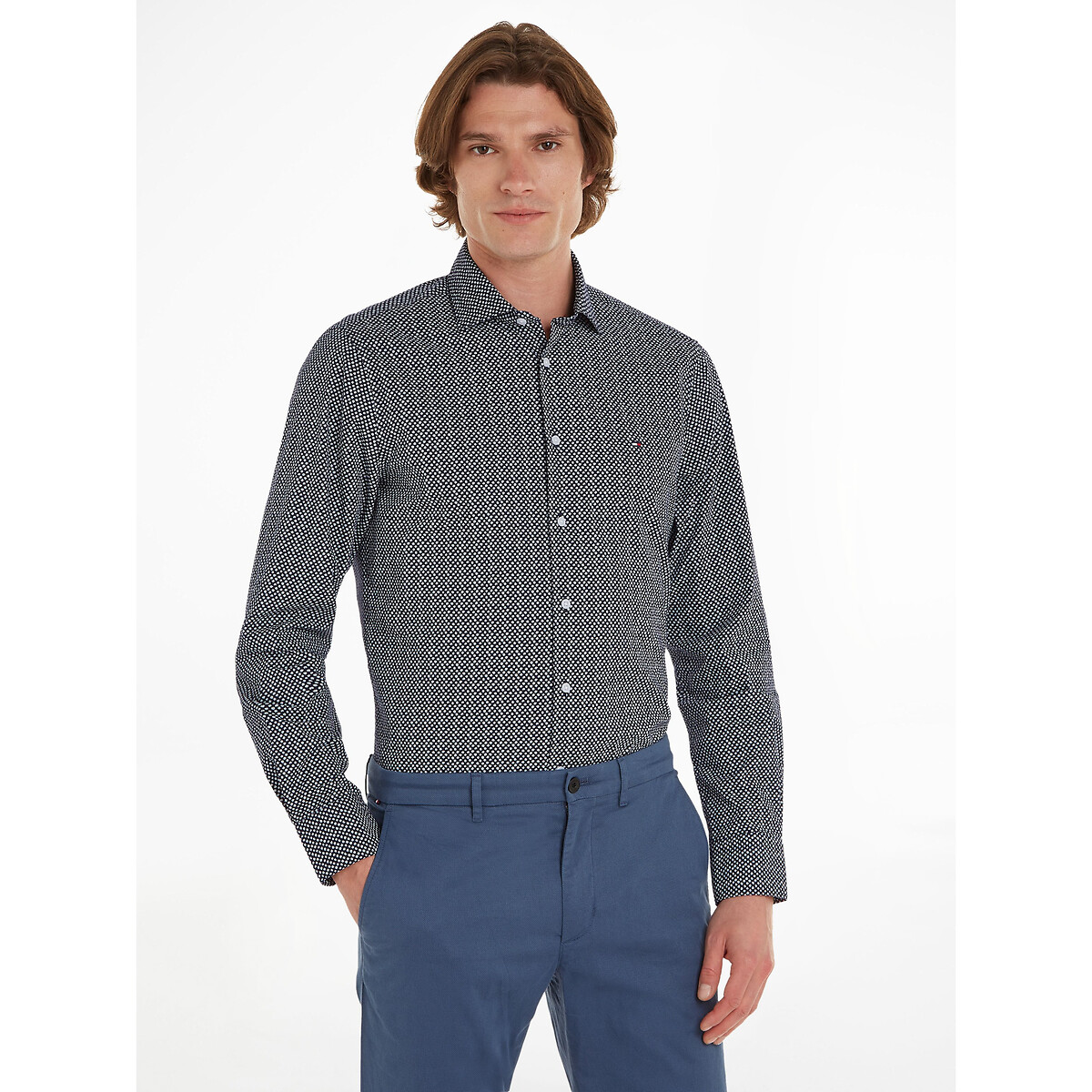 Camisa Hombre Tommy Hilfiger Slim Lisa cuello Francés Manga larga