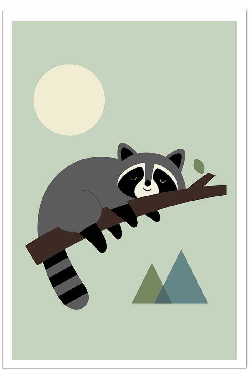 Affiche enfant raton sur sa branche, HEXOA