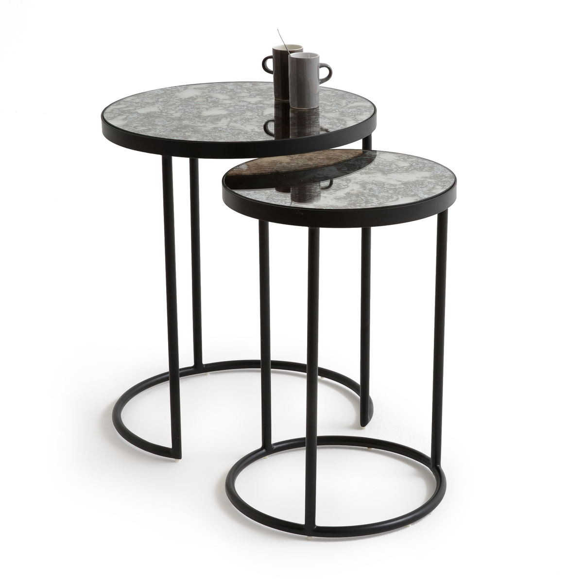 Product photograph of Set Of 2 Lipstick Semi-nesting Side Tables from La Redoute UK