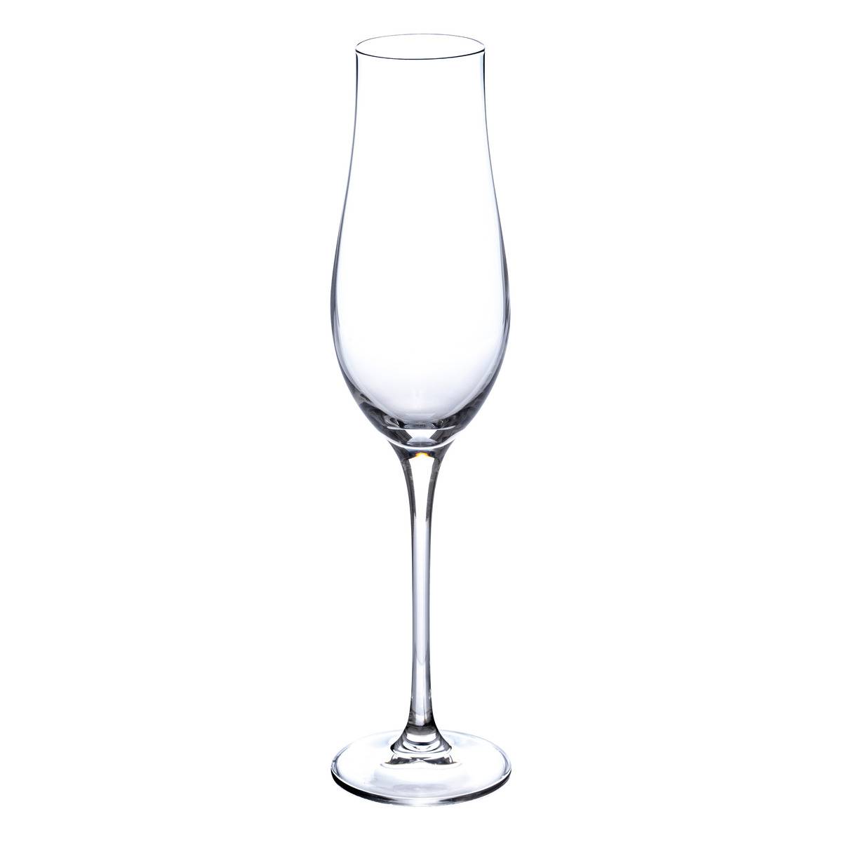 Lot de 6 flûtes à champagne en verre cristallin 20 cl ORIANE, SECRET DE GOURMET