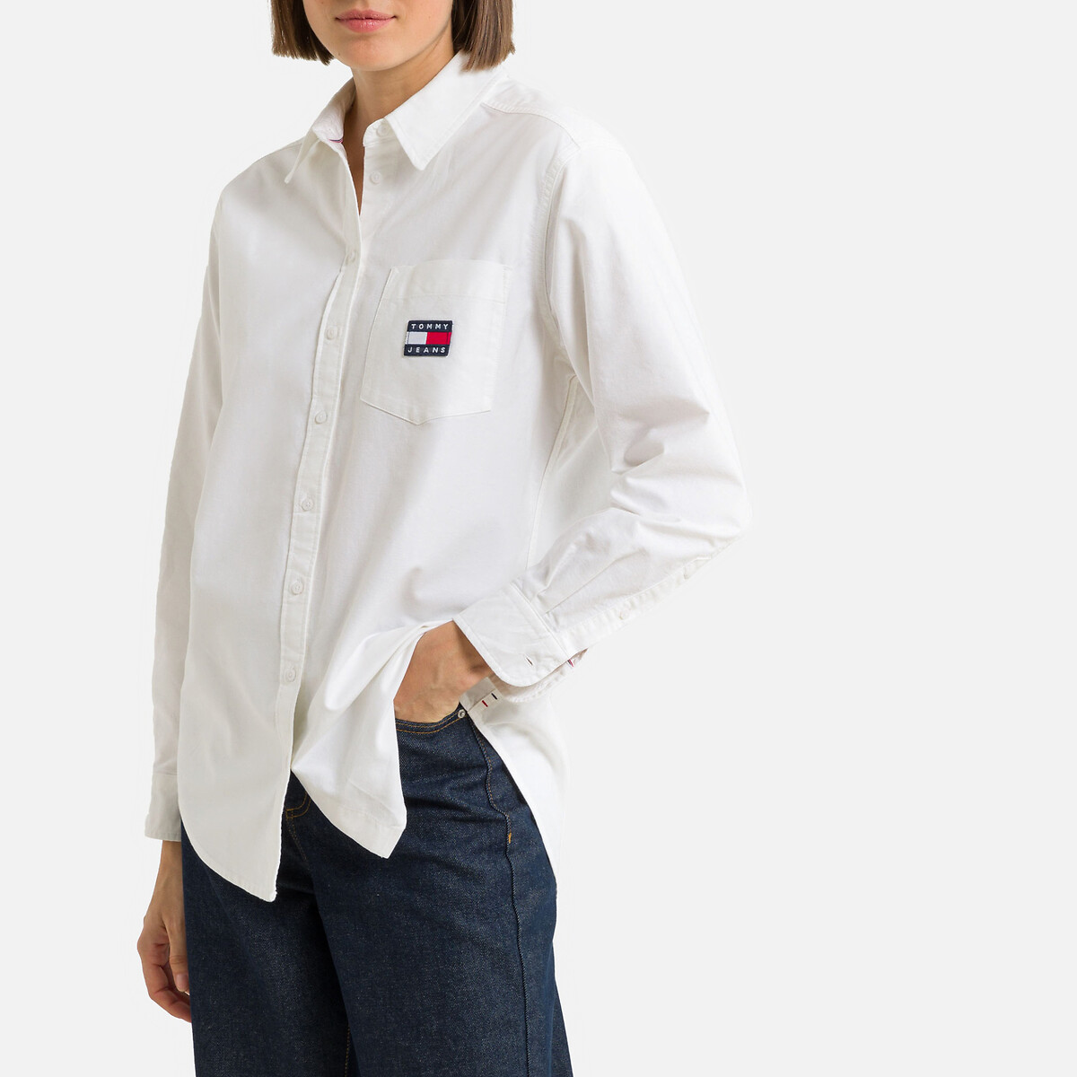 Embroidered Logo Cotton Shirt in Regular Fit