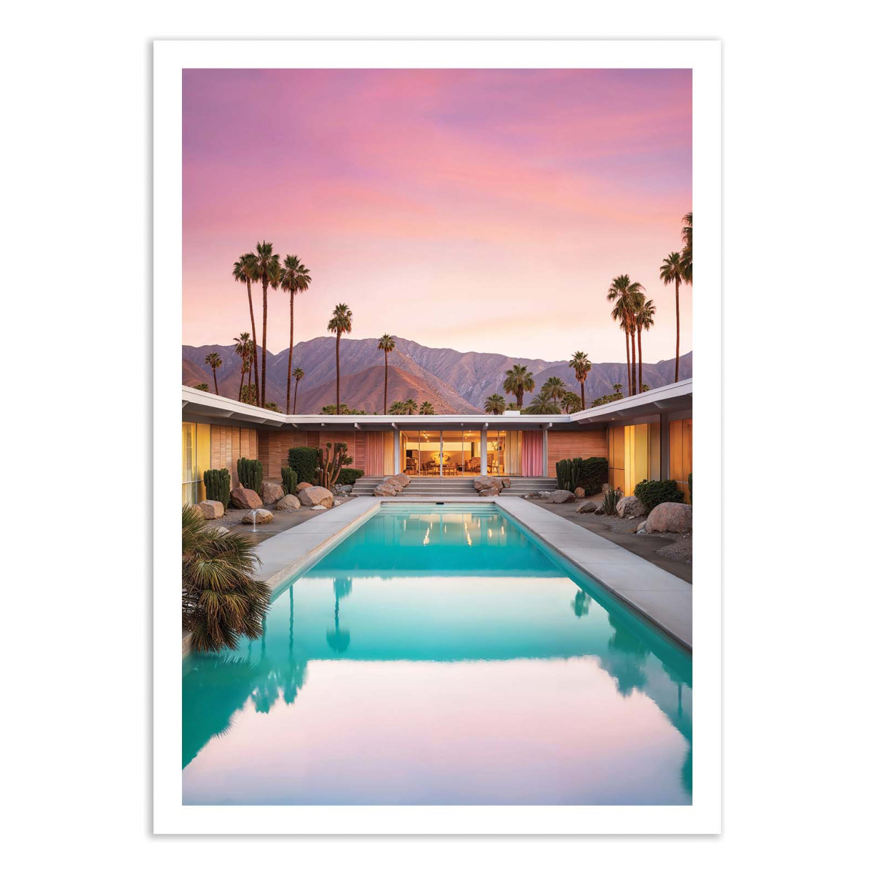 Affiche d'art - End of the day in Palm Springs - Philippe Hugonnard, WALL EDITIONS