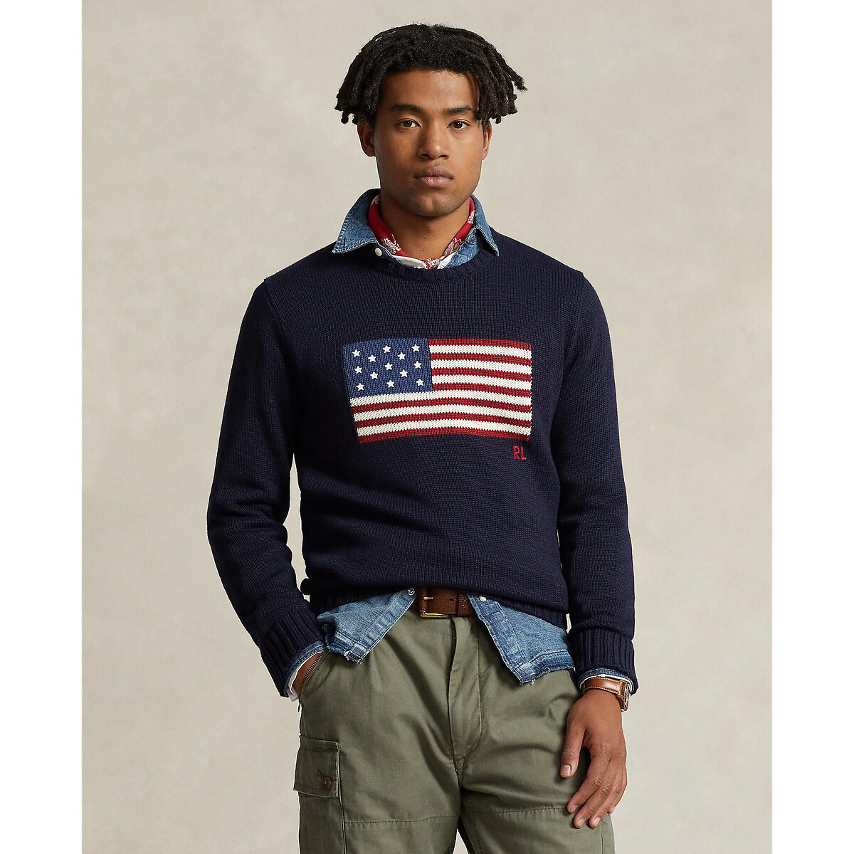 Ralph lauren navy on sale crew neck jumper