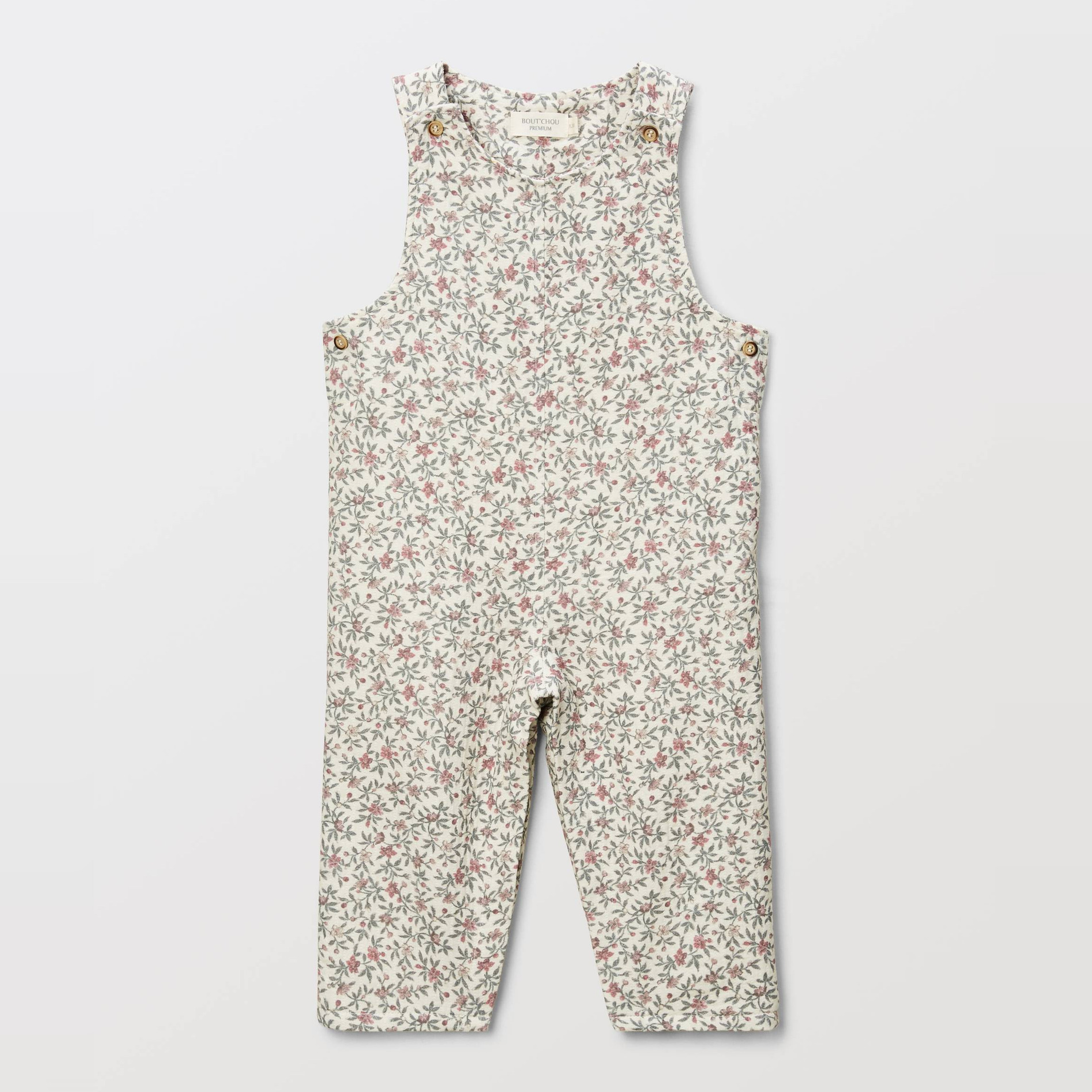 Salopette longue imprimée en coton, BOUT'CHOU