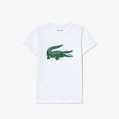 Logo Print T-Shirt in Cotton Mix with Short Sleeves LACOSTE