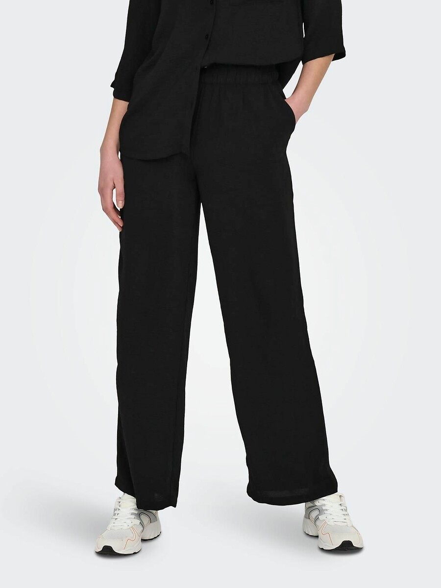 Pantalon large, taille haute