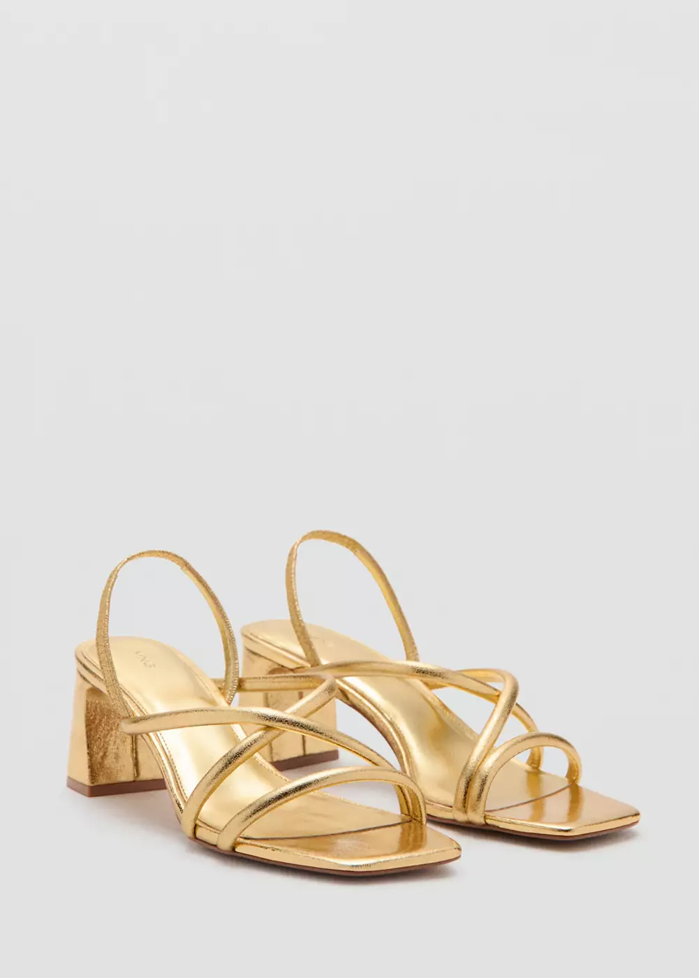 Sandales métallisées lanières croisées, MANGO TEEN