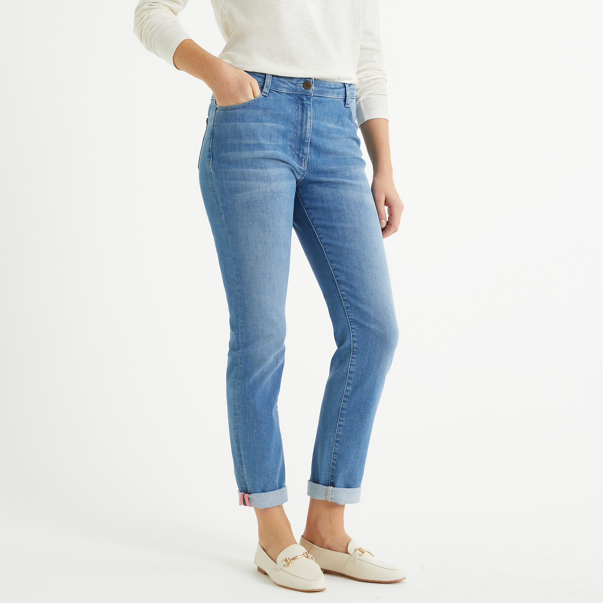 Rechte regular jeans, stretch denim