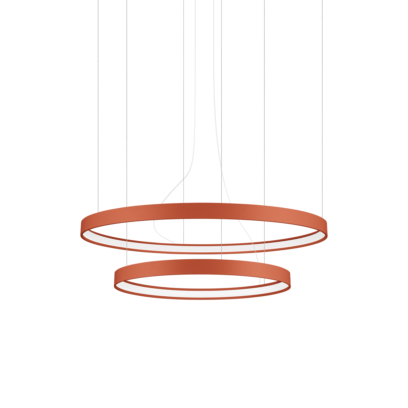 Lustre Aluminium Ocre Rouge LED 2 Rio, EDEN