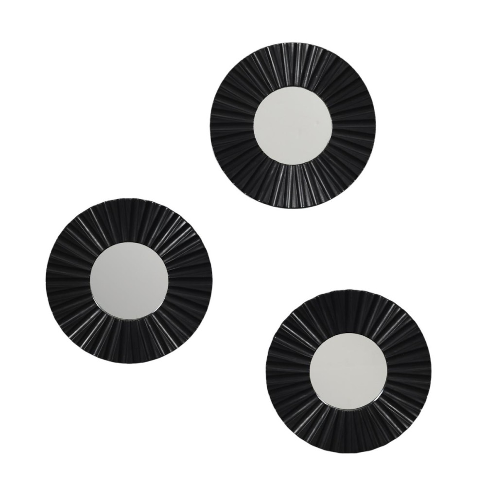 Lot De 3 Miroirs Diamètre 19 Coloris Noir, DECORATIE