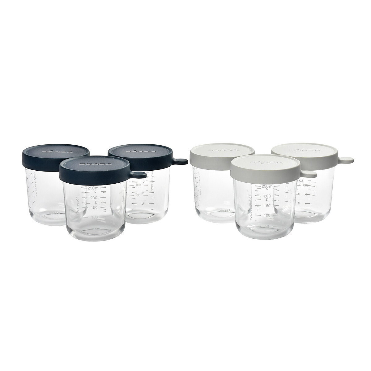 Pack 6 Portions En Verre Bleu Gris Beaba La Redoute