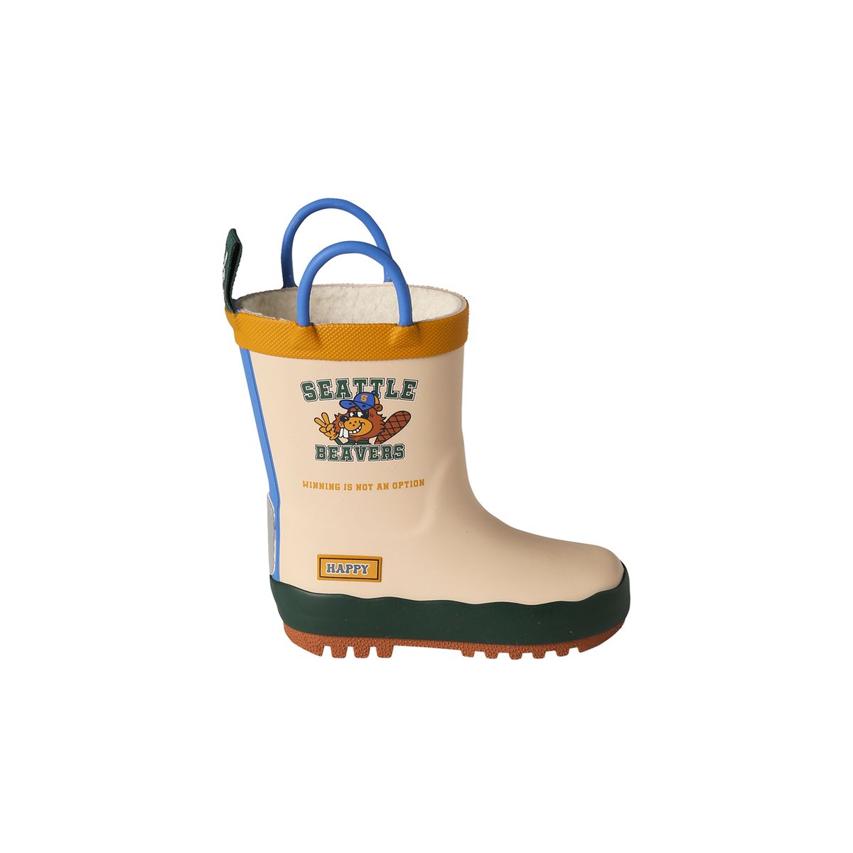 Bottes de pluie fourr es en caoutchouc imprim beige Vertbaudet