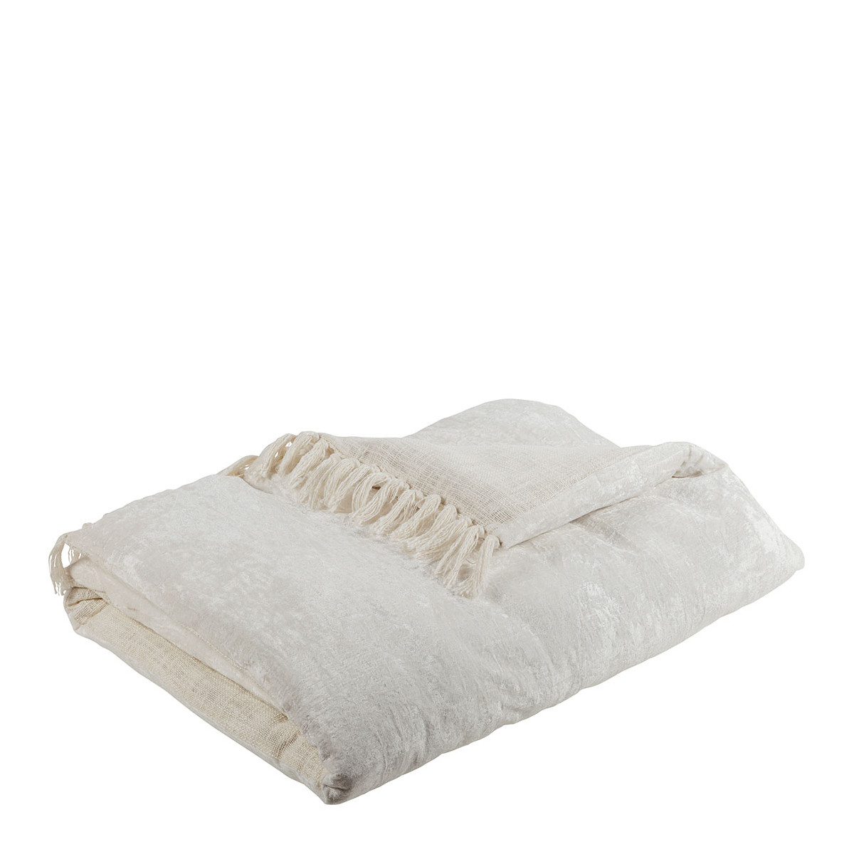 Futon PAULA en velours irisé, BLANC D’IVOIRE