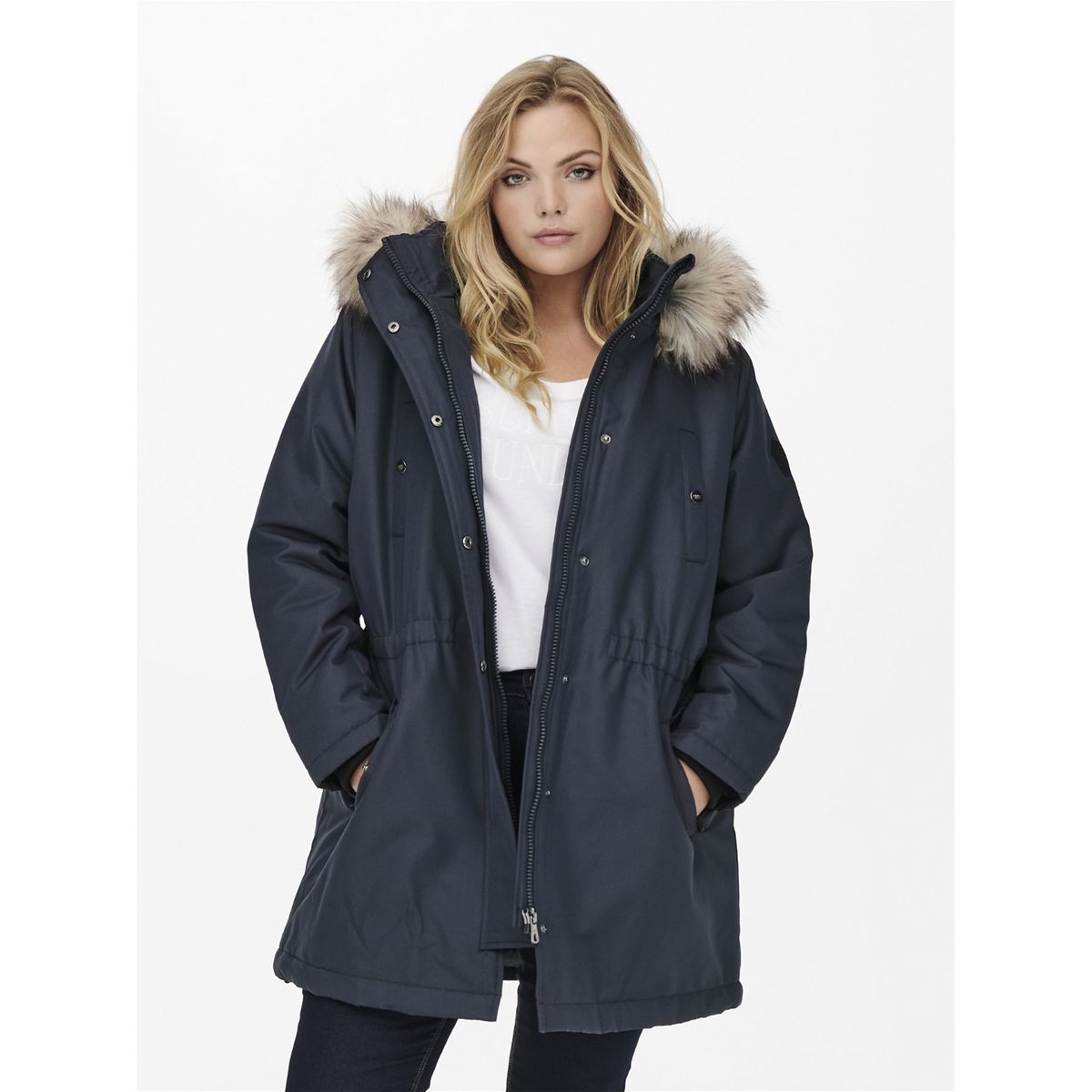 Parka best sale grise femme