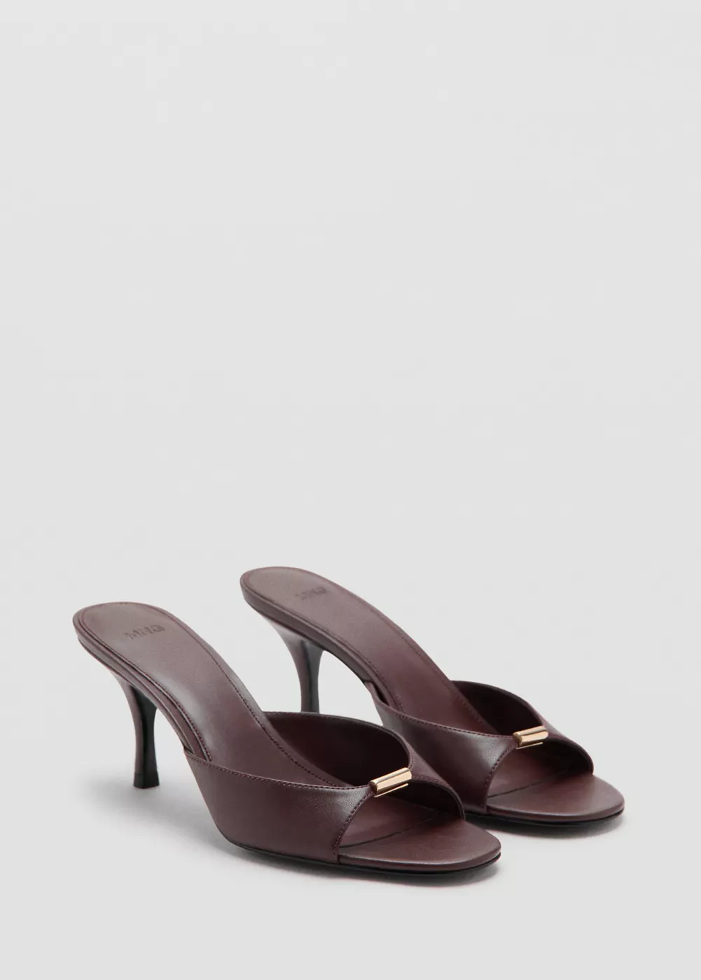 Sandales talon détail métallique, MANGO