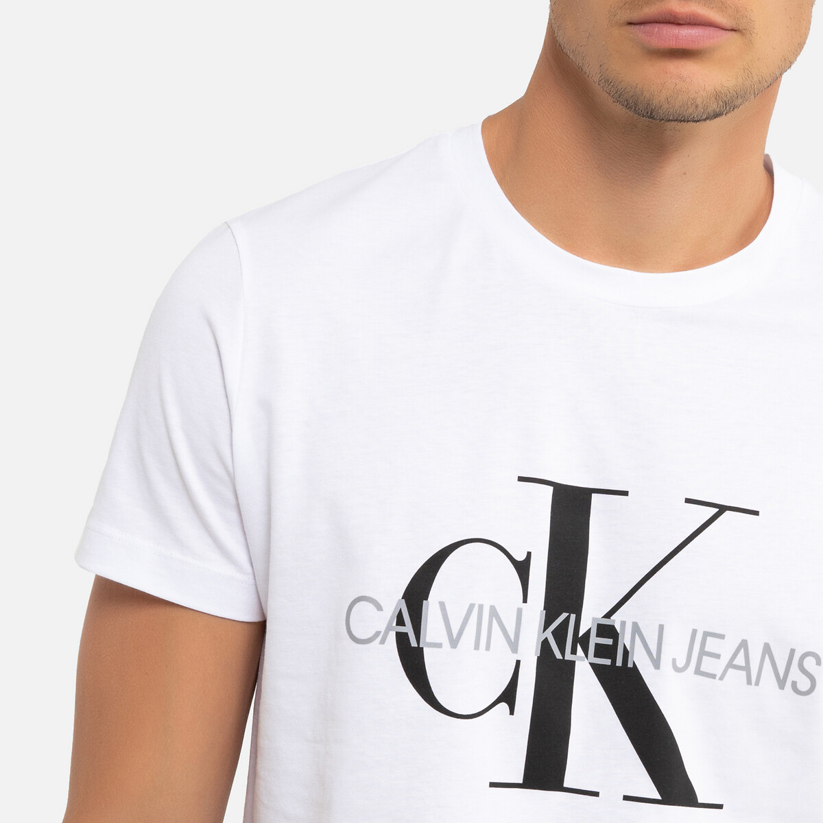 T-shirt slim iconic monogram wit Calvin Klein Jeans | La Redoute