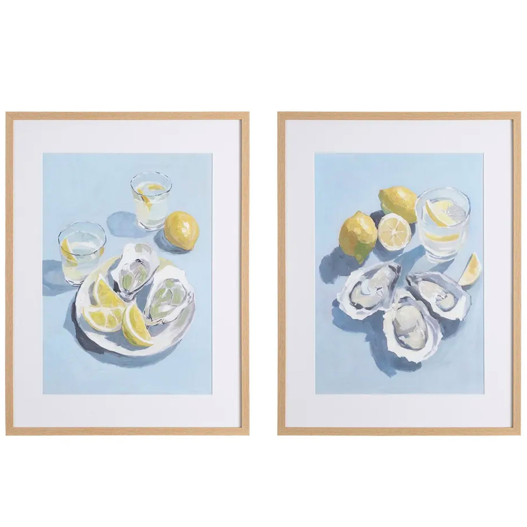 Set de 2 tableaux peints à la main huitres 60x3.5x80cm, WADIGA