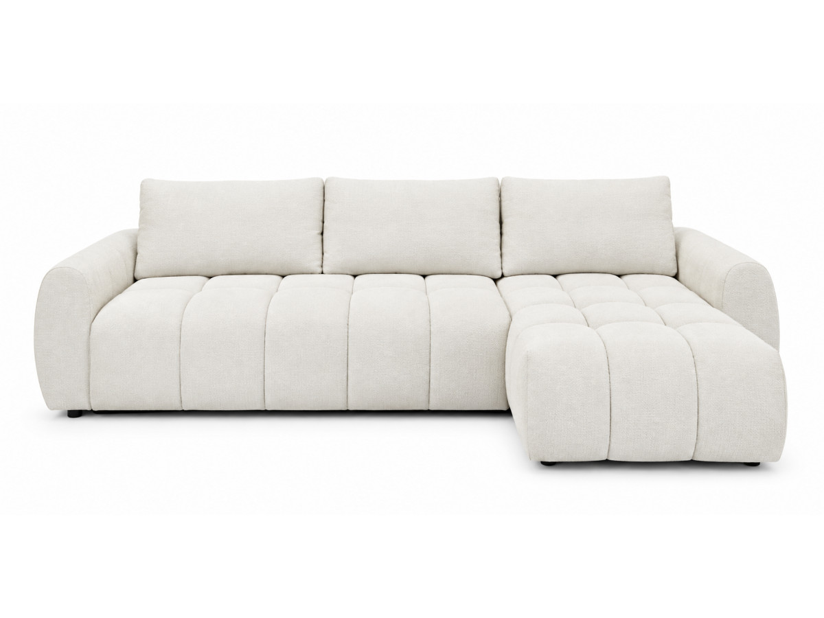 Canapé d'angle convertible 3 places en tissu chiné, FUJI, BOBOCHIC