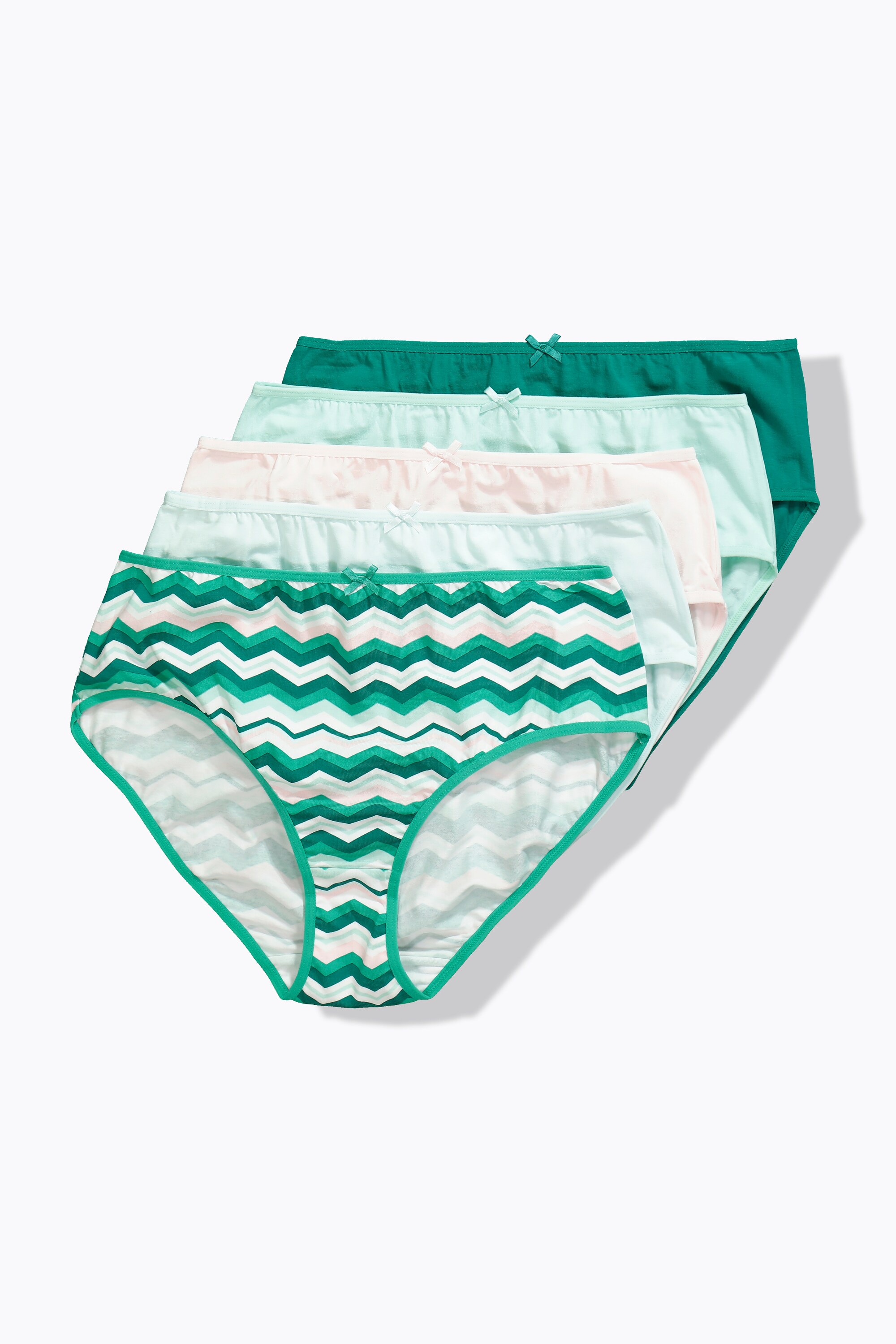 Lot de 5 culottes midi, motif zigzag/uni, ULLA POPKEN