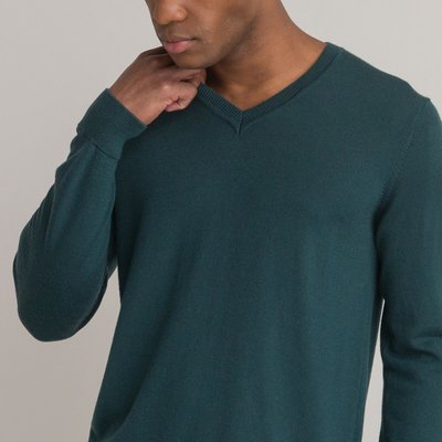 Merino Wool Jumper with V-Neck, Made in Europe LA REDOUTE COLLECTIONS