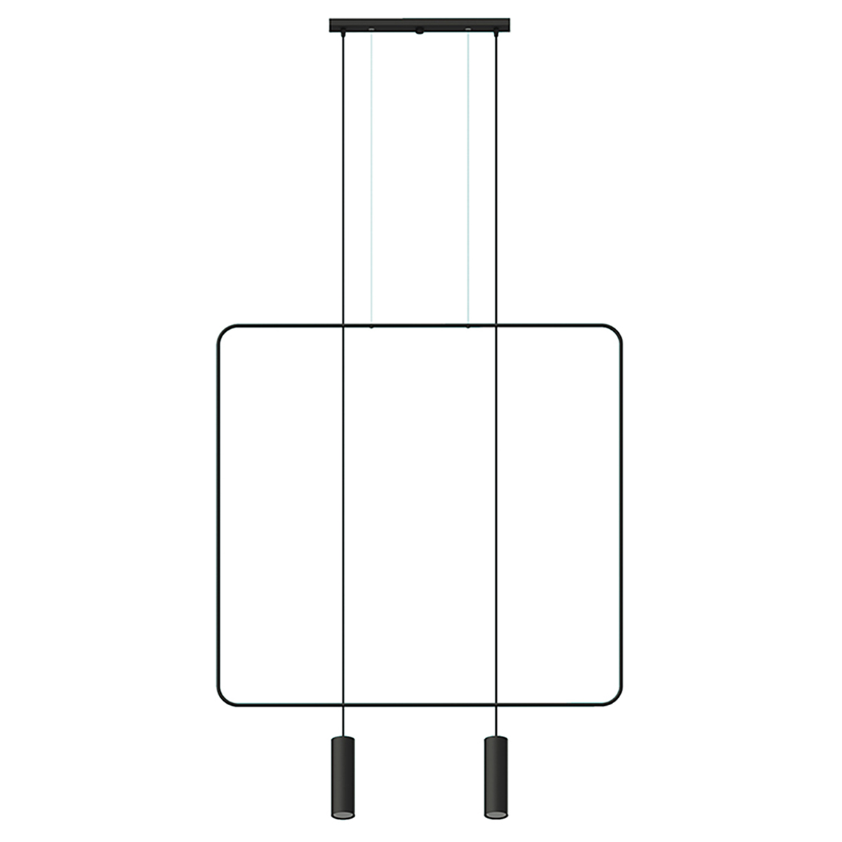 Suspension Acier Noir GU10 2 Rana, EDEN