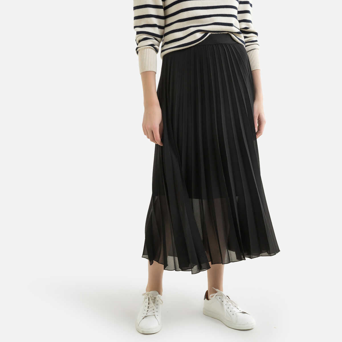 Pleated Maxi Skirt  Black  Ella Sol