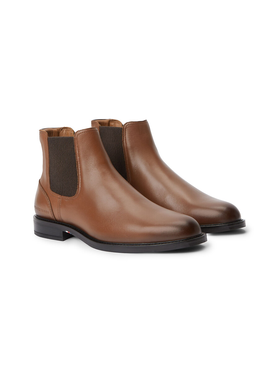 Chelsea bottines in leer, TOMMY HILFIGER