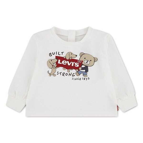T-shirt met lange mouwen, met beertje en hondjes op de voorkant en een drukknopen op de achterkant, LEVI'S KIDS
