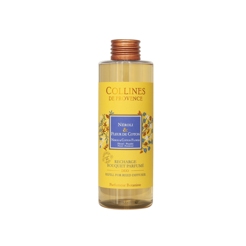 Recharge Diffuseur de parfum Colorée NÉROLI & FLEUR DE COTON, COLLINES DE PROVENCE