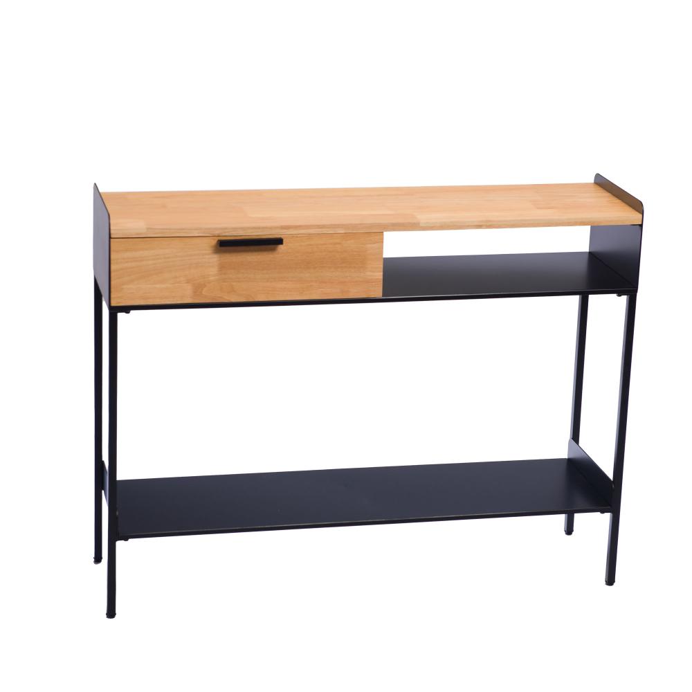 Console simple en bois et métal L77 cm Nature, AMADEUS